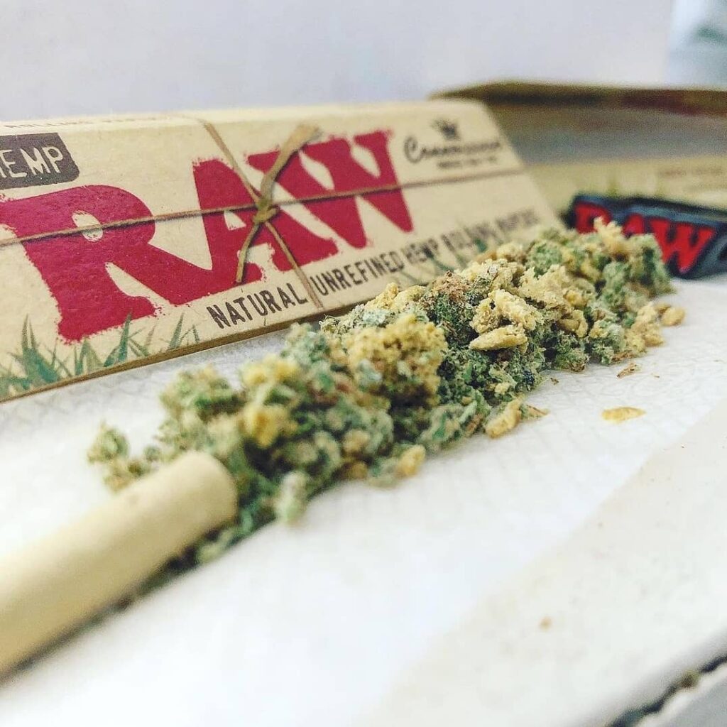 cannabis in a RAW rolling paper