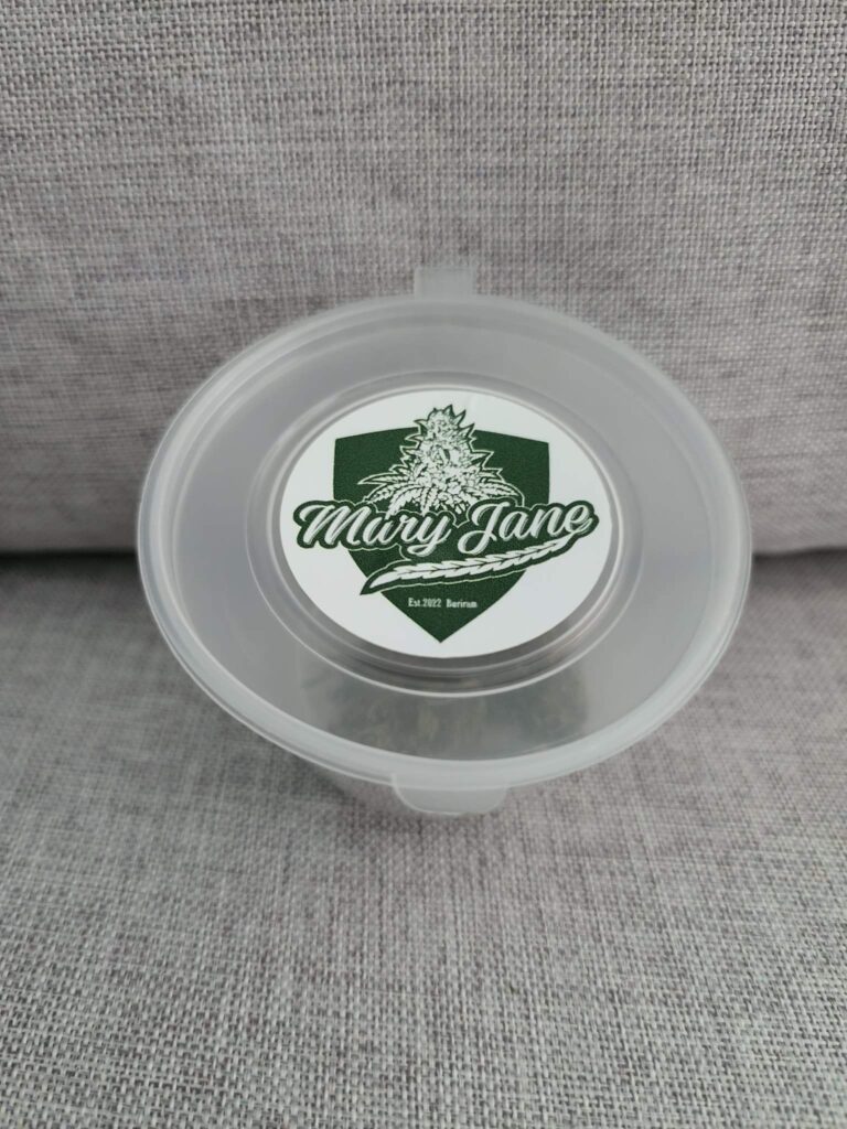 small container with cannabis