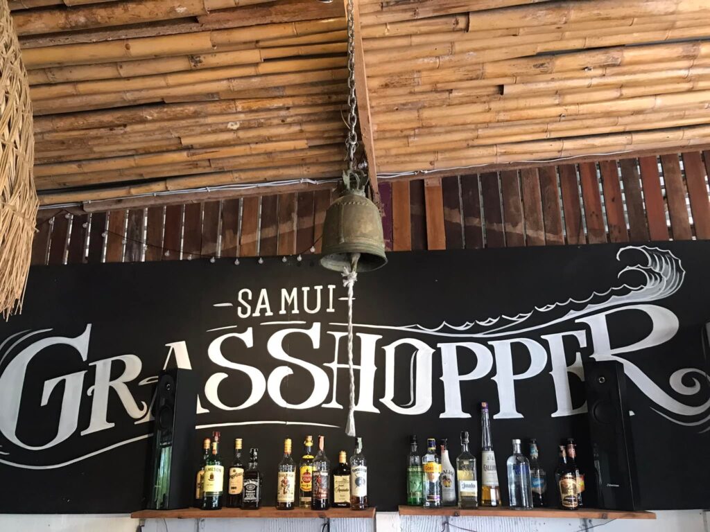 behind the bar at Grasshopper