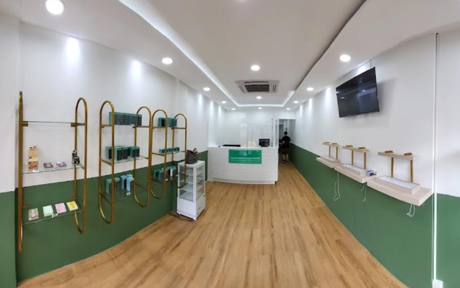 Interior of cannabis clinic on Khao San road
