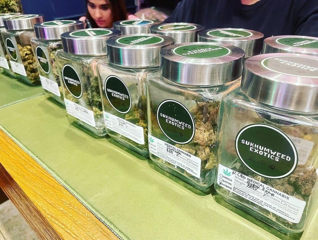 Jars of cannabis from Sukhumweed