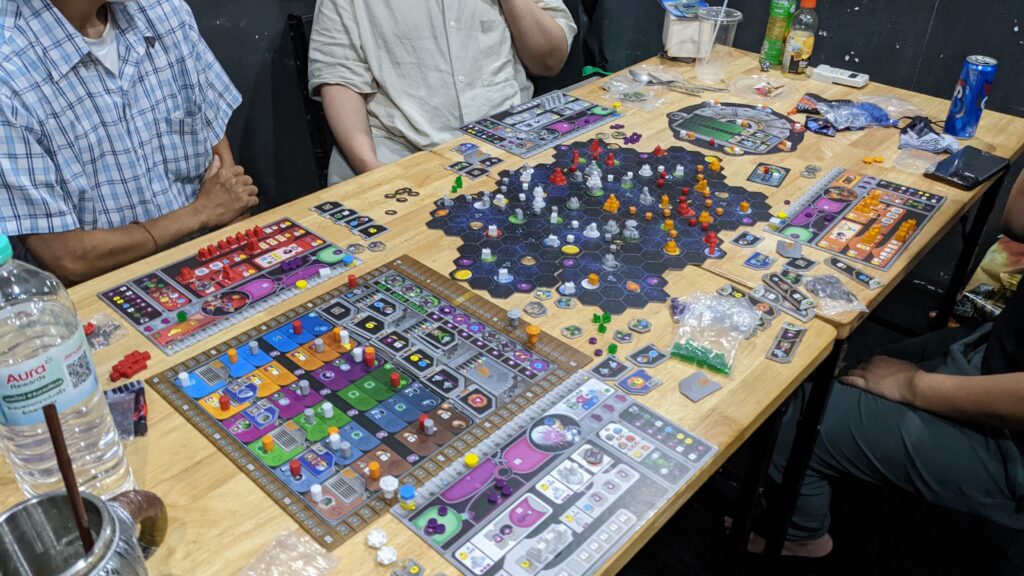 boardgame being played