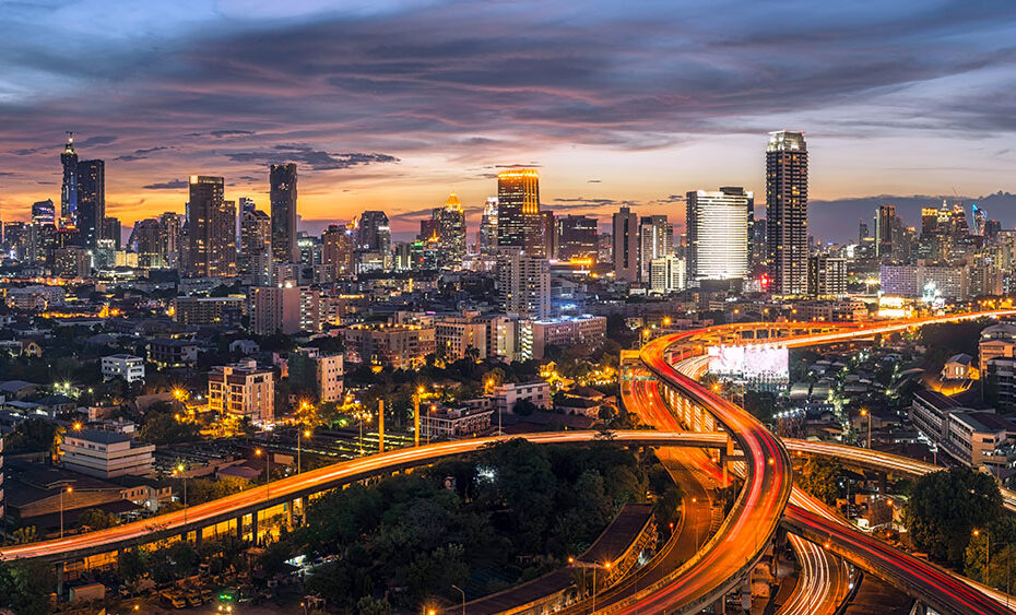 Skyline of Bangkok at night