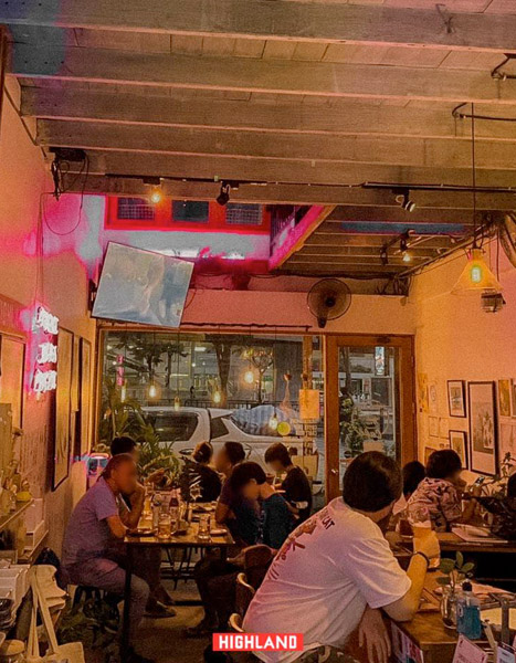 Interior of Highland Café weed store in Bangkok