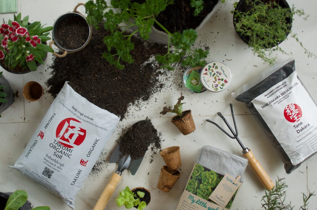 Growshop cannabis supplies seller top view