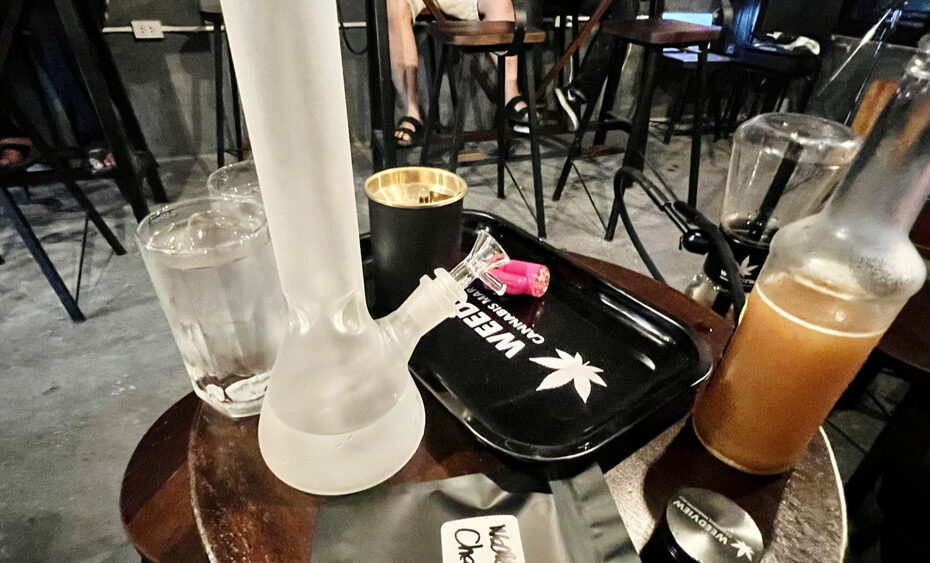 Inside a smoking lounge in Bangkok