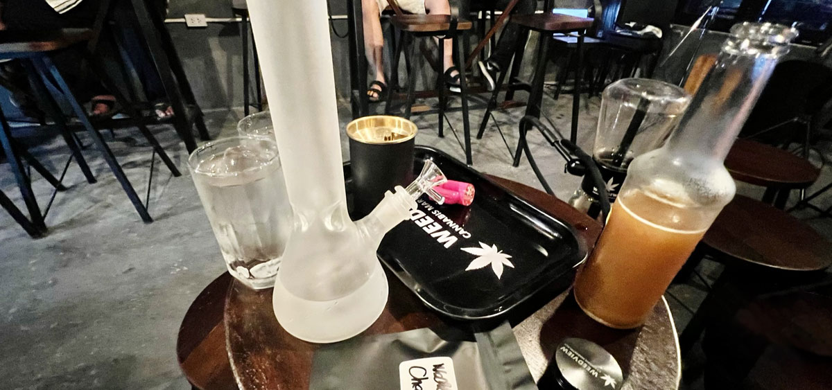 Inside a smoking lounge in Bangkok