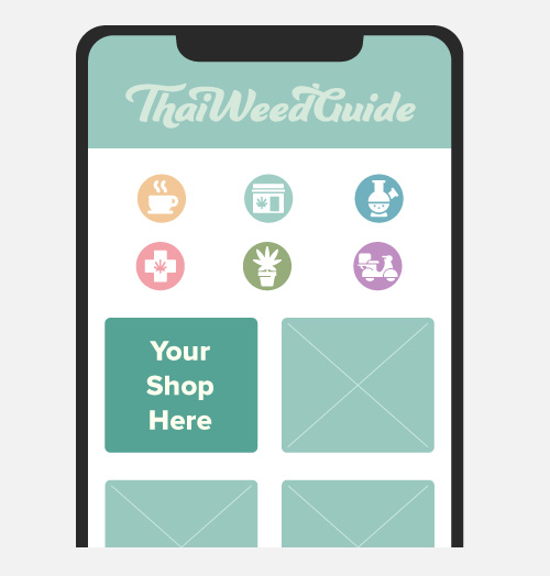 Mobile view of advertising on Thai Weed Guide