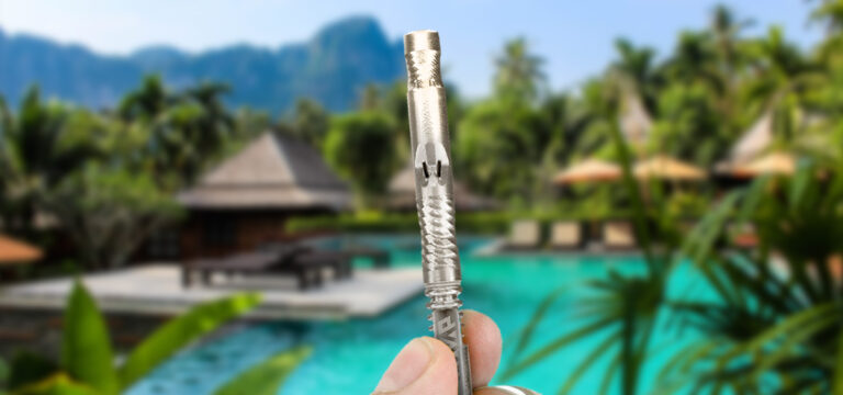 Hand holding Dynavap M review in Thailand