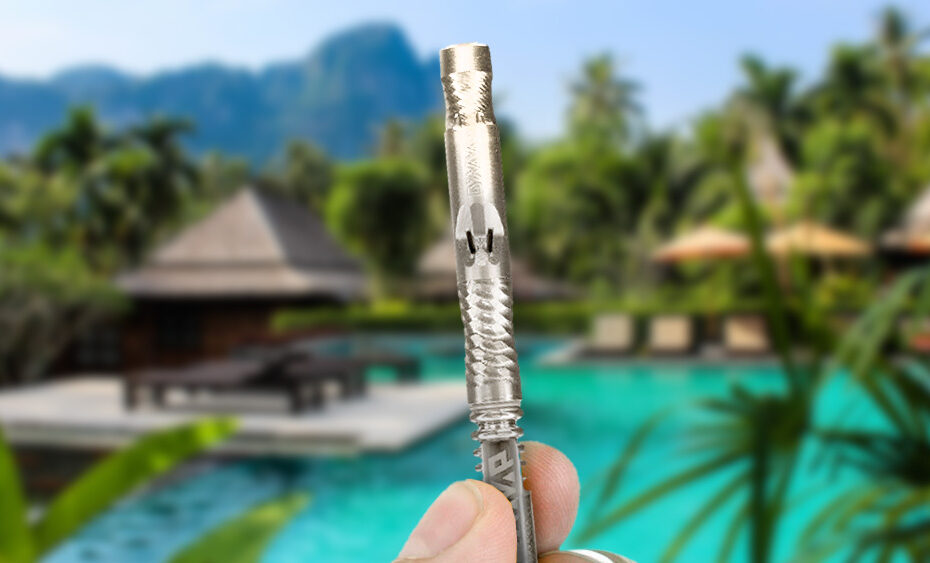 Hand holding Dynavap M review in Thailand